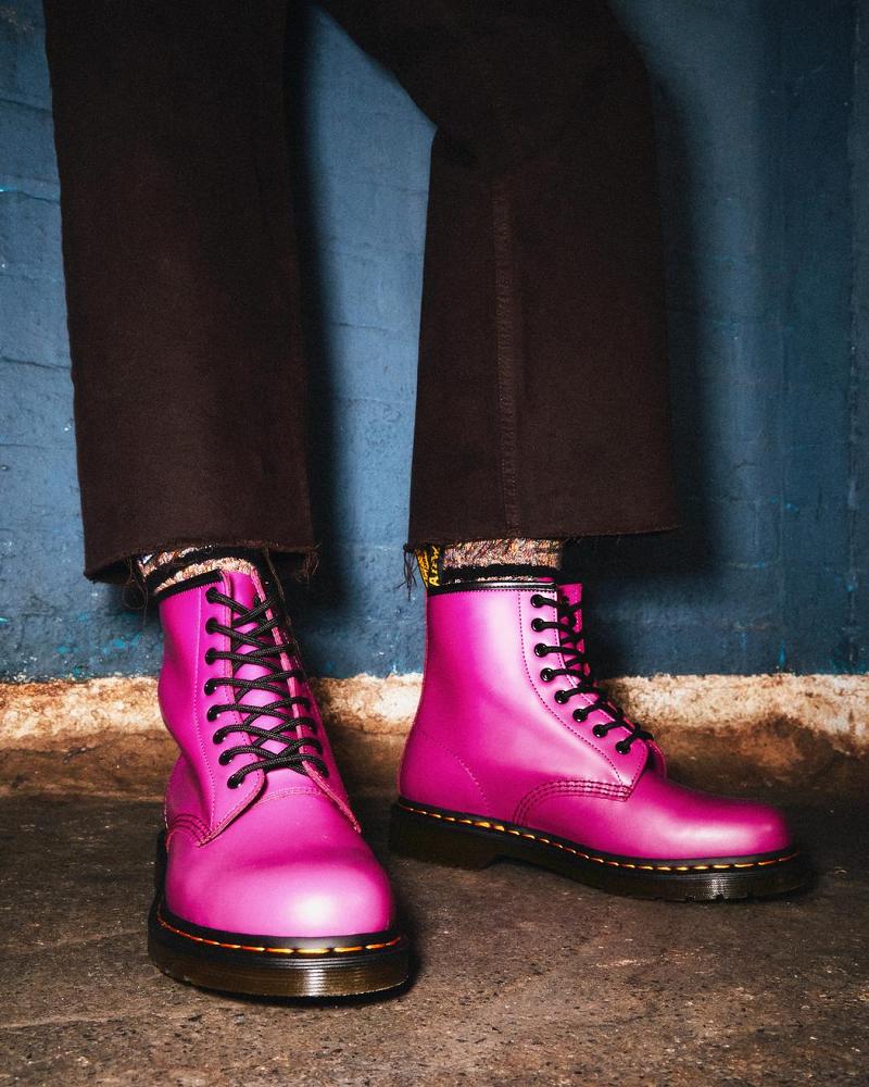 Dr Martens 1460 Smooth Læder Snørestøvler Herre Lyserød | DK 532QMA